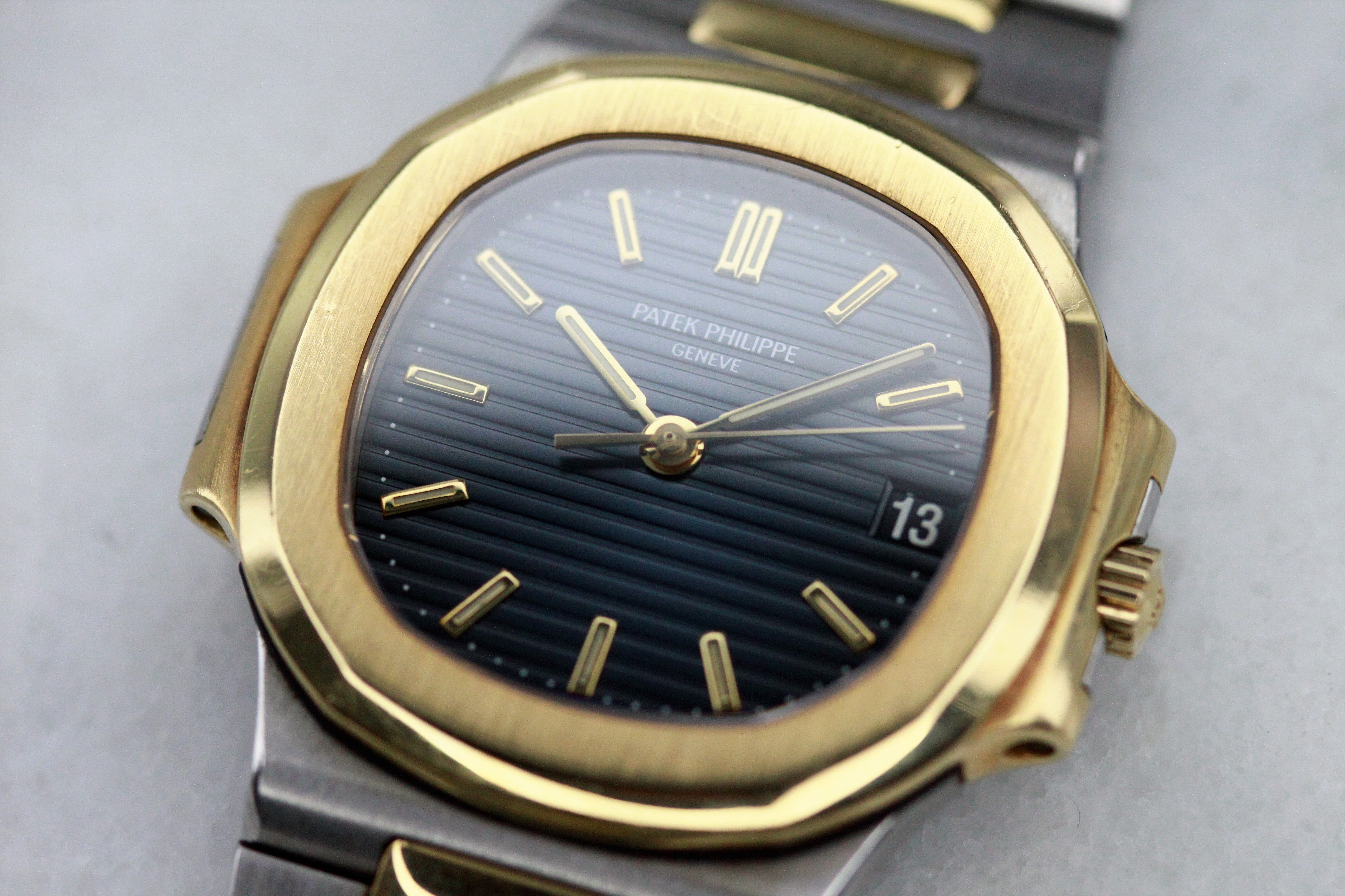 PATEK PHILIPPE NAUTILUS REF 3800 STEEL AND GOLD WITH BOX AND PAPERS