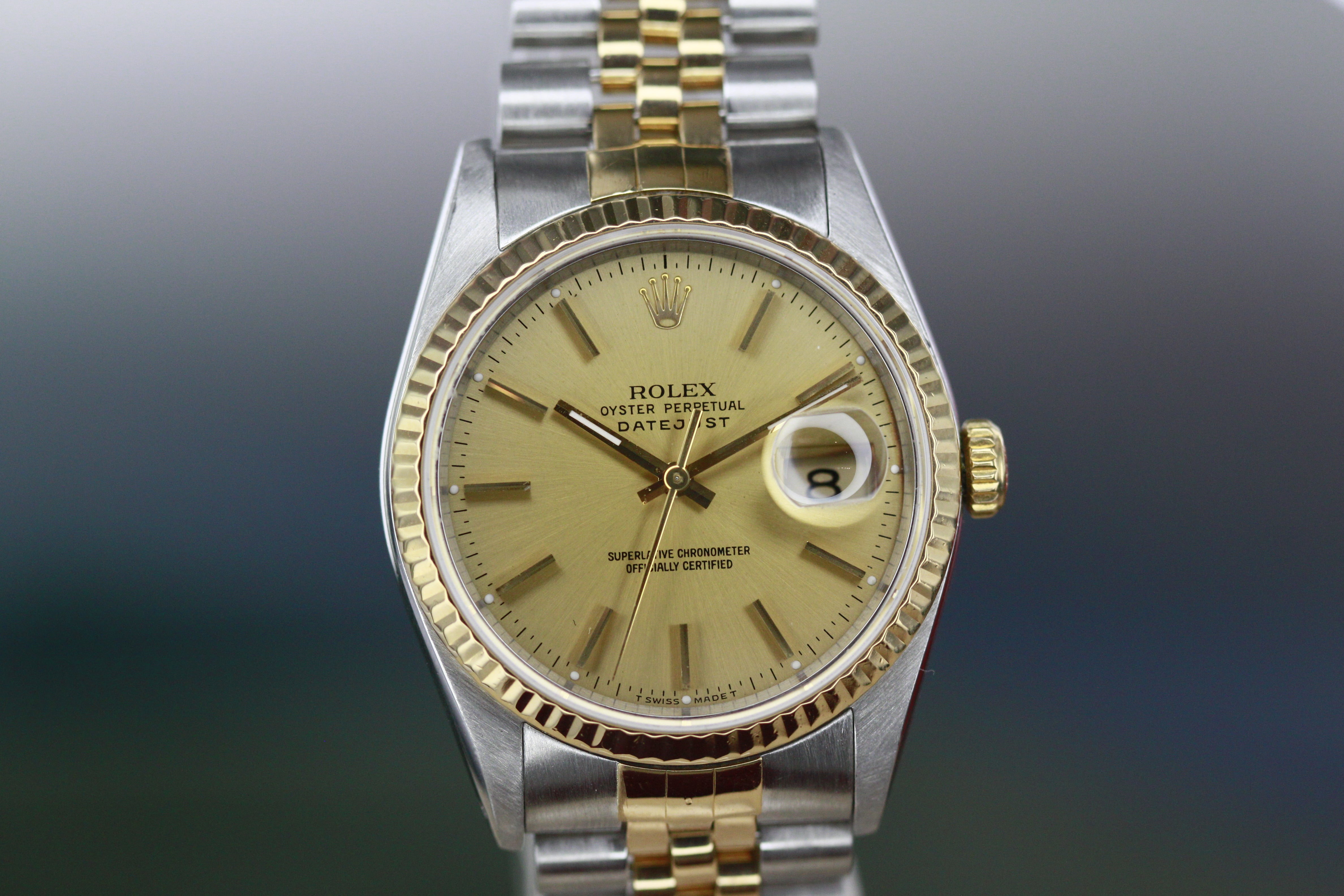 Rolex Oyster Perpetual Datejust Ref.16233 Steel Gold cal.3135 Yea 1990