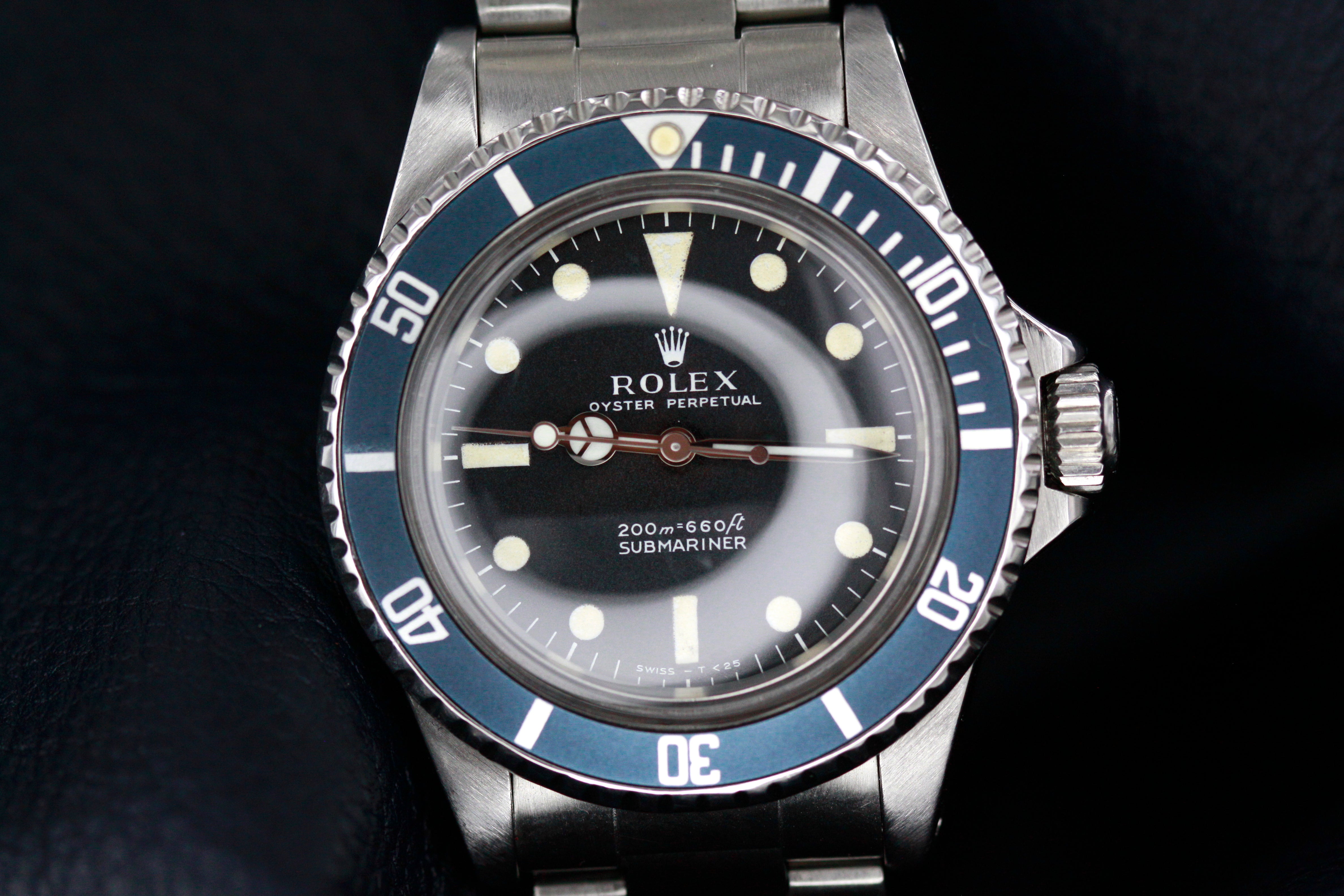 Rolex Submariner ref.5513 1968  no date with blue faded insert top condition Serviced