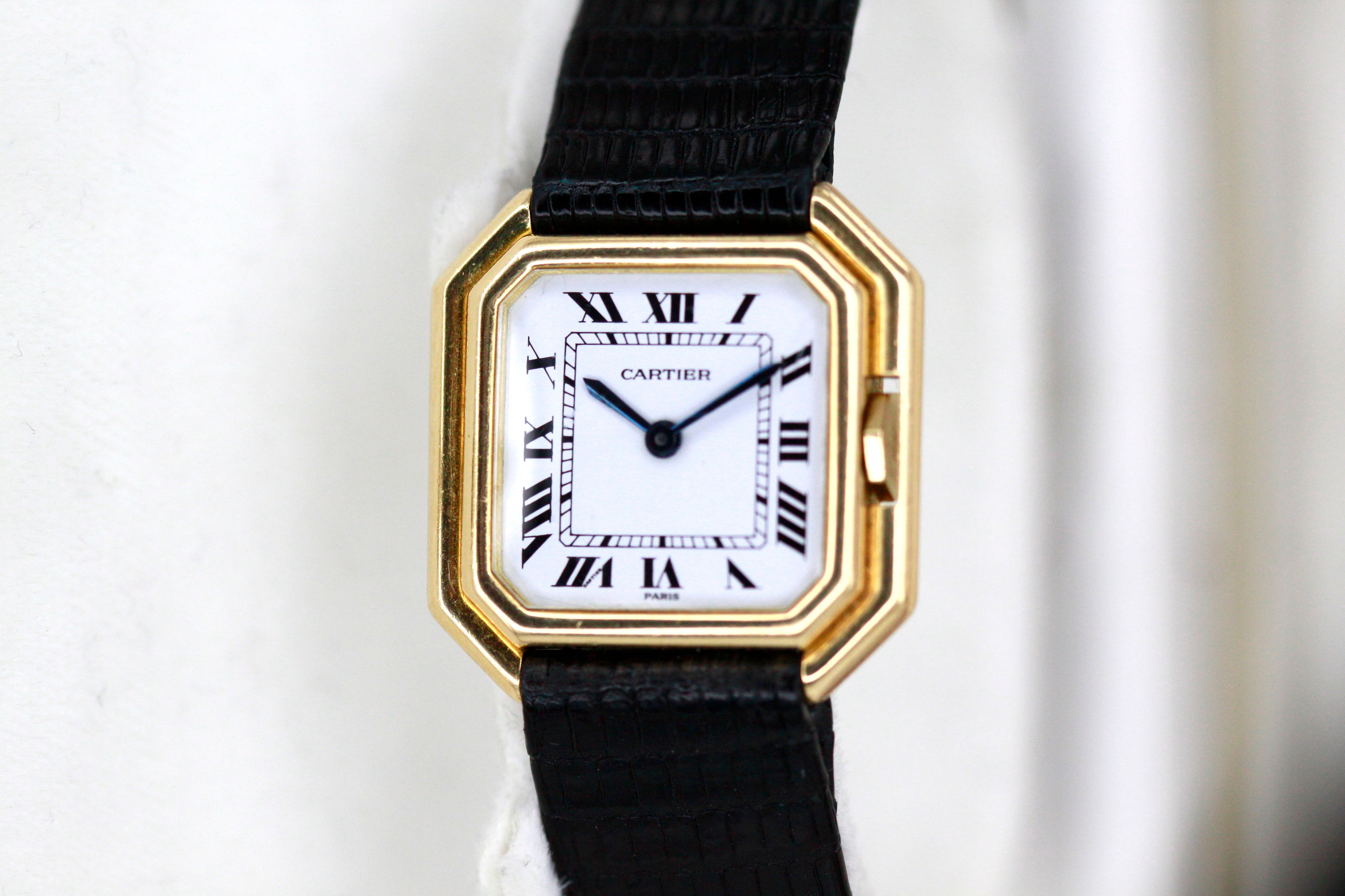 Cartier Ceinture Massiv gold - with Box - Amazin watch from the 1980s