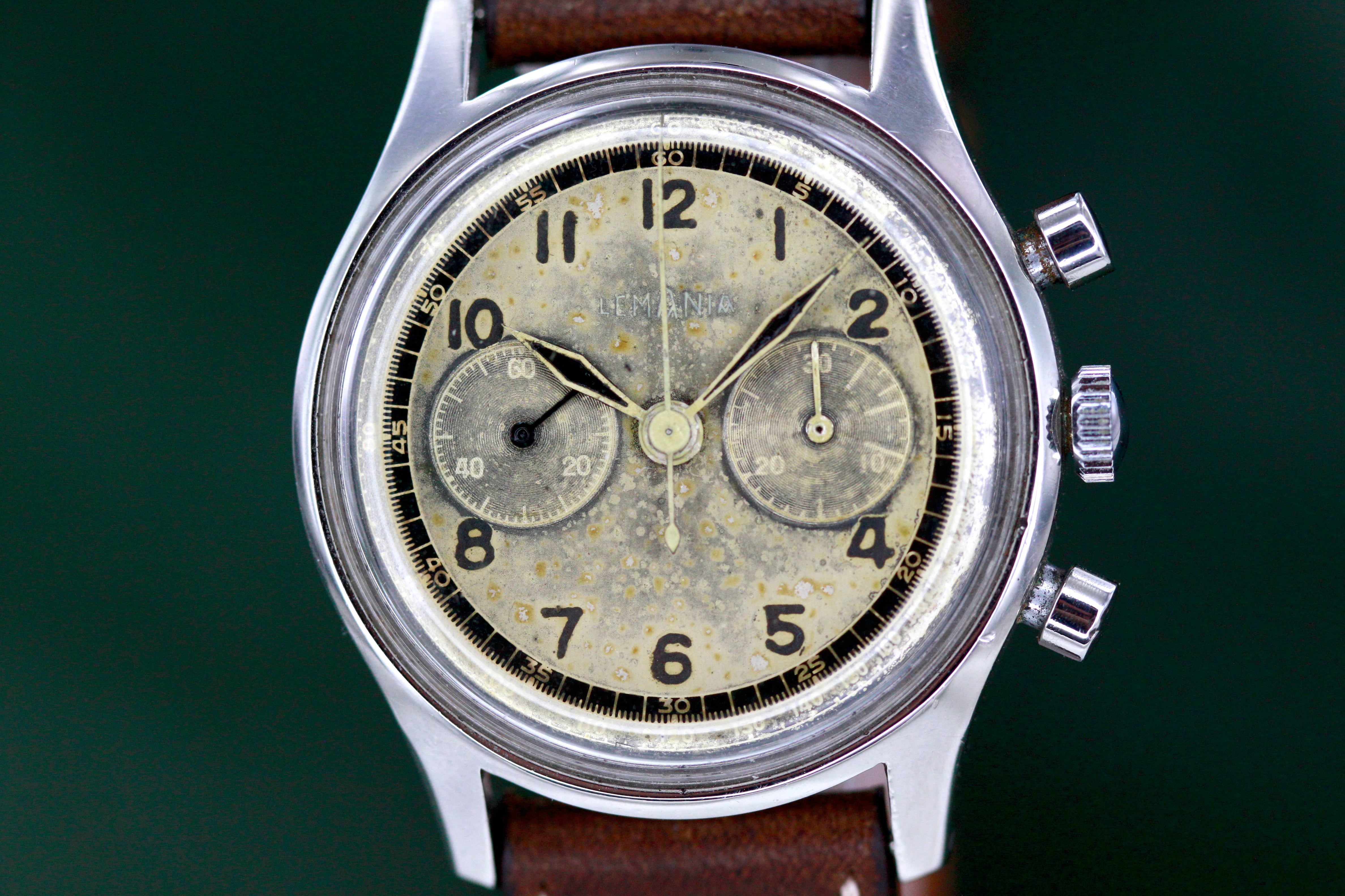 LEMANIA tropical Chronograph Military Radium dial- from 1950s